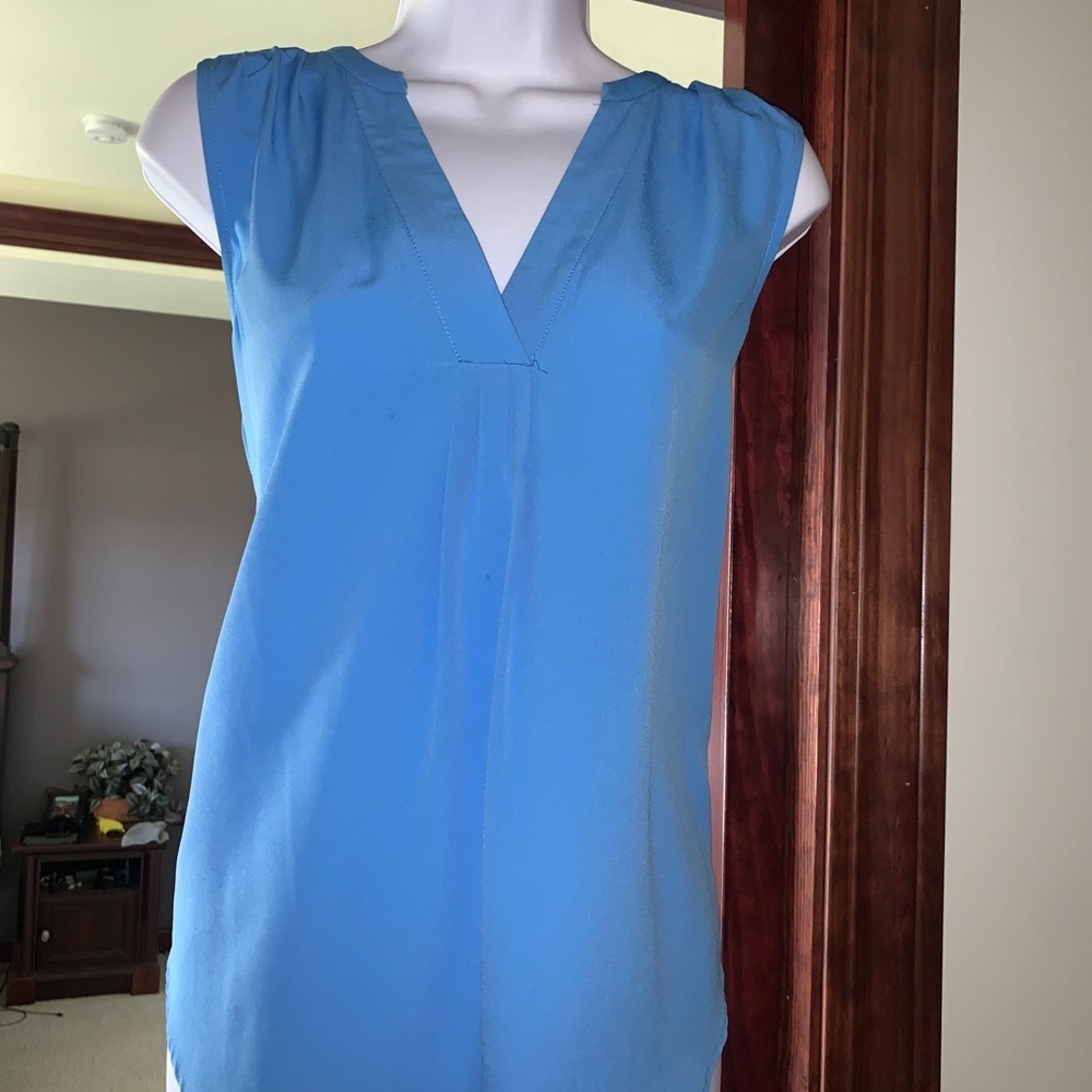 Blue Flowy Tank From Merona